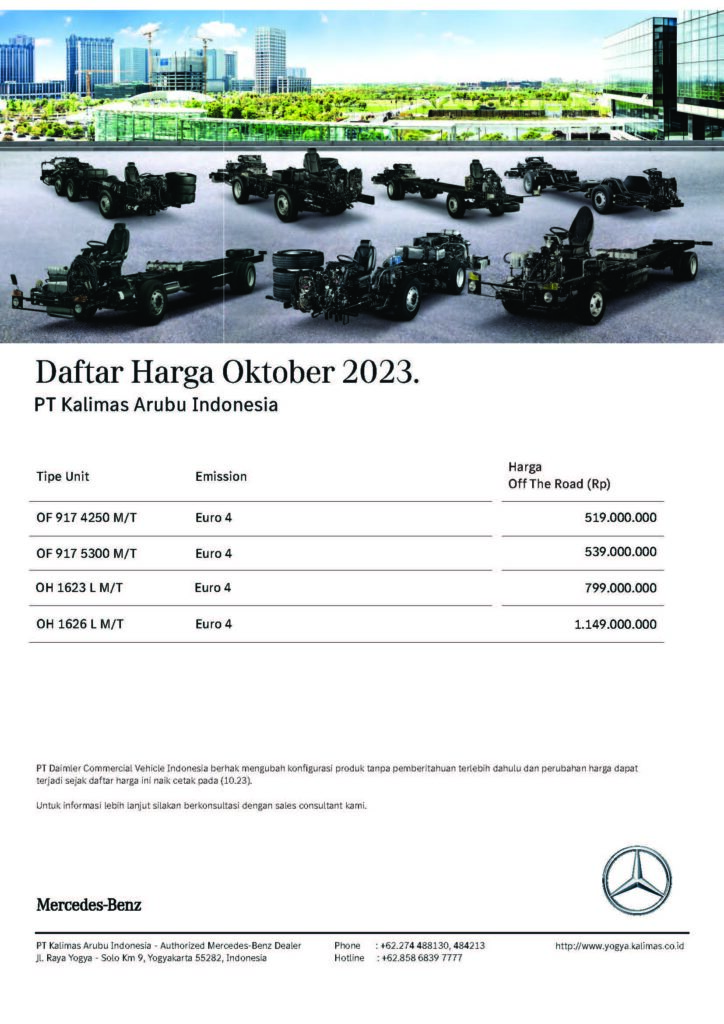 Mercedes-Benz Bus Pricelist